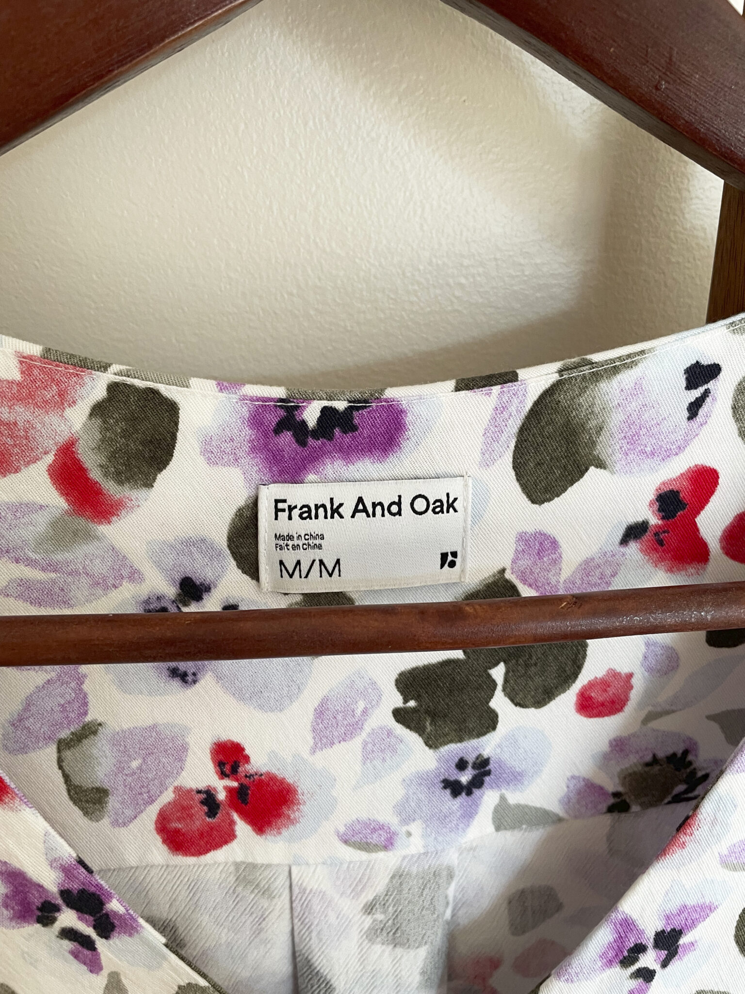 Image for Frank and Oak short-sleeved floral print blouse, size M.