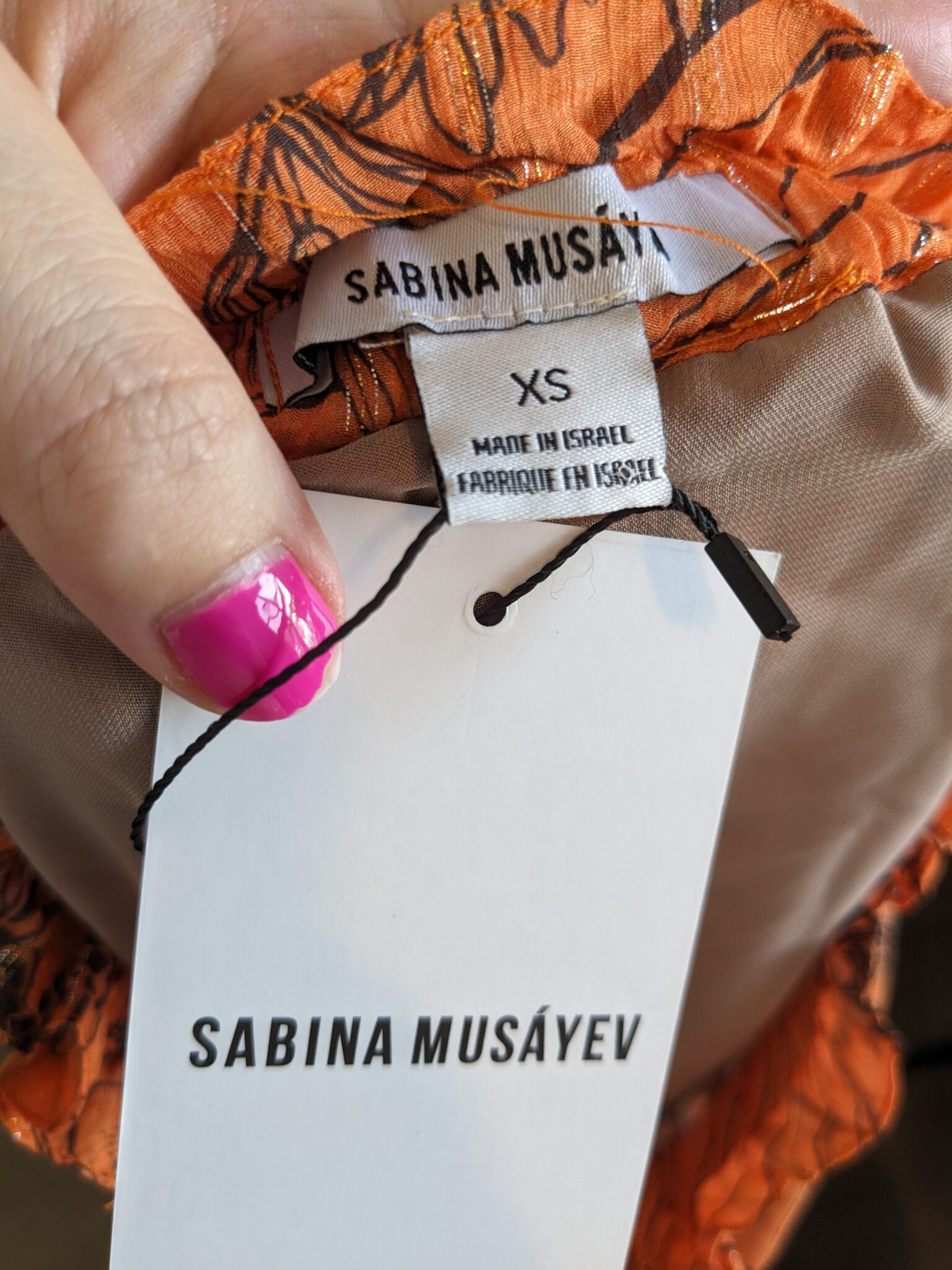 Image for Sabina Musayev/Pantalons en soie Sz XS