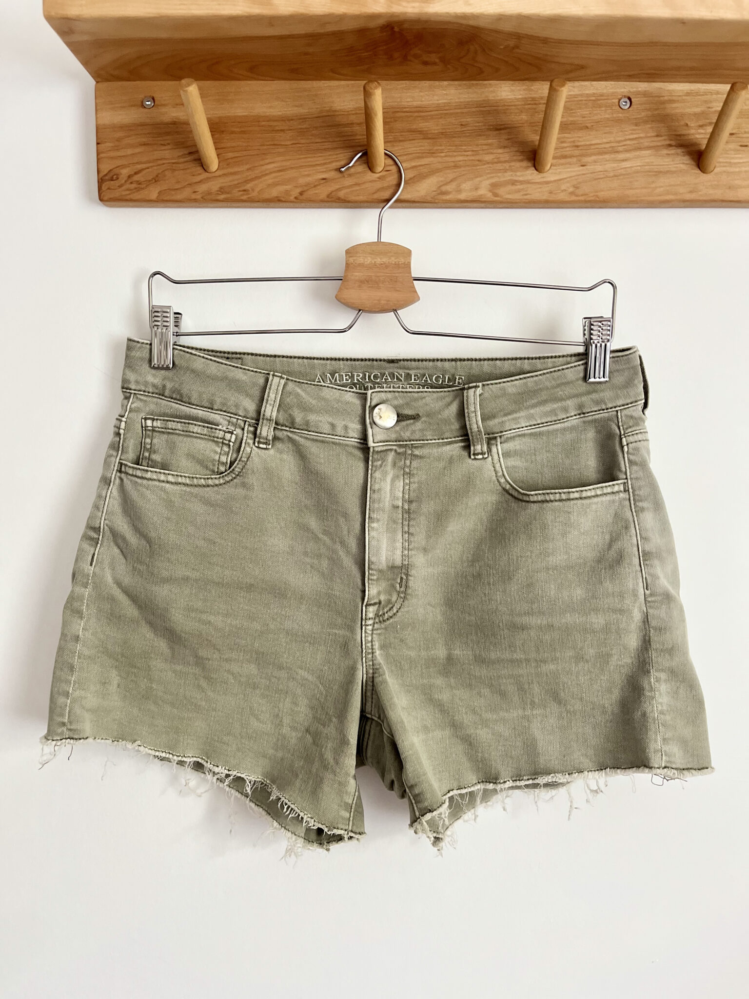 Image for Khaki denim shorts AMERICAN EAGLE (10)