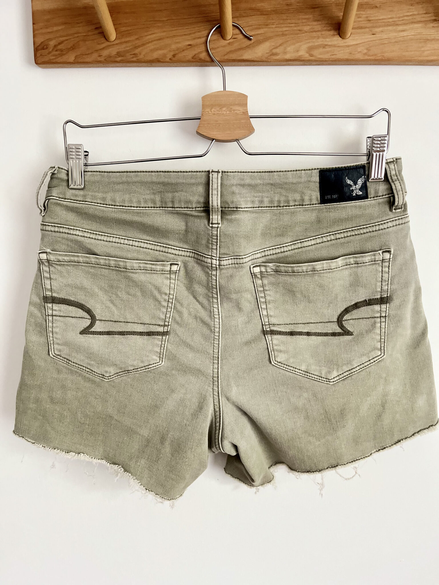 Image for Khaki denim shorts AMERICAN EAGLE (10)