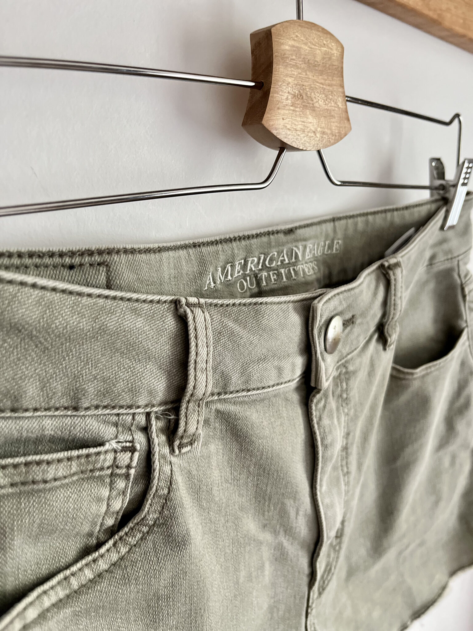 Image for Khaki denim shorts AMERICAN EAGLE (10)