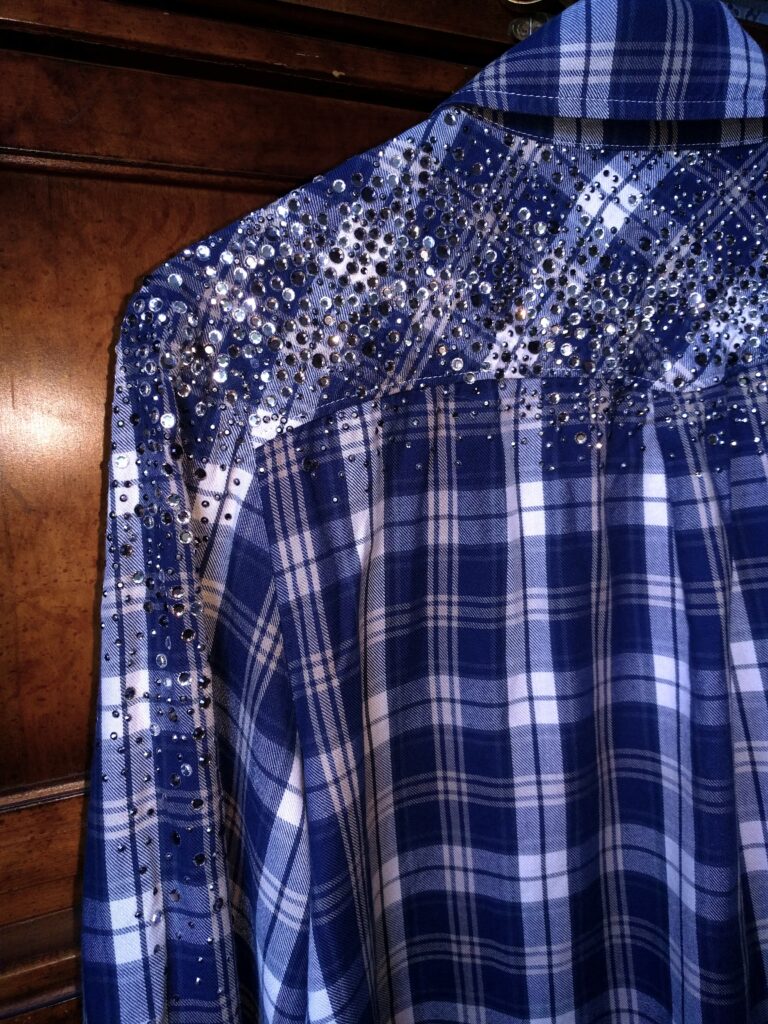 Image for Haute Hippie-Chemise à carreaux avec pierres brillantes