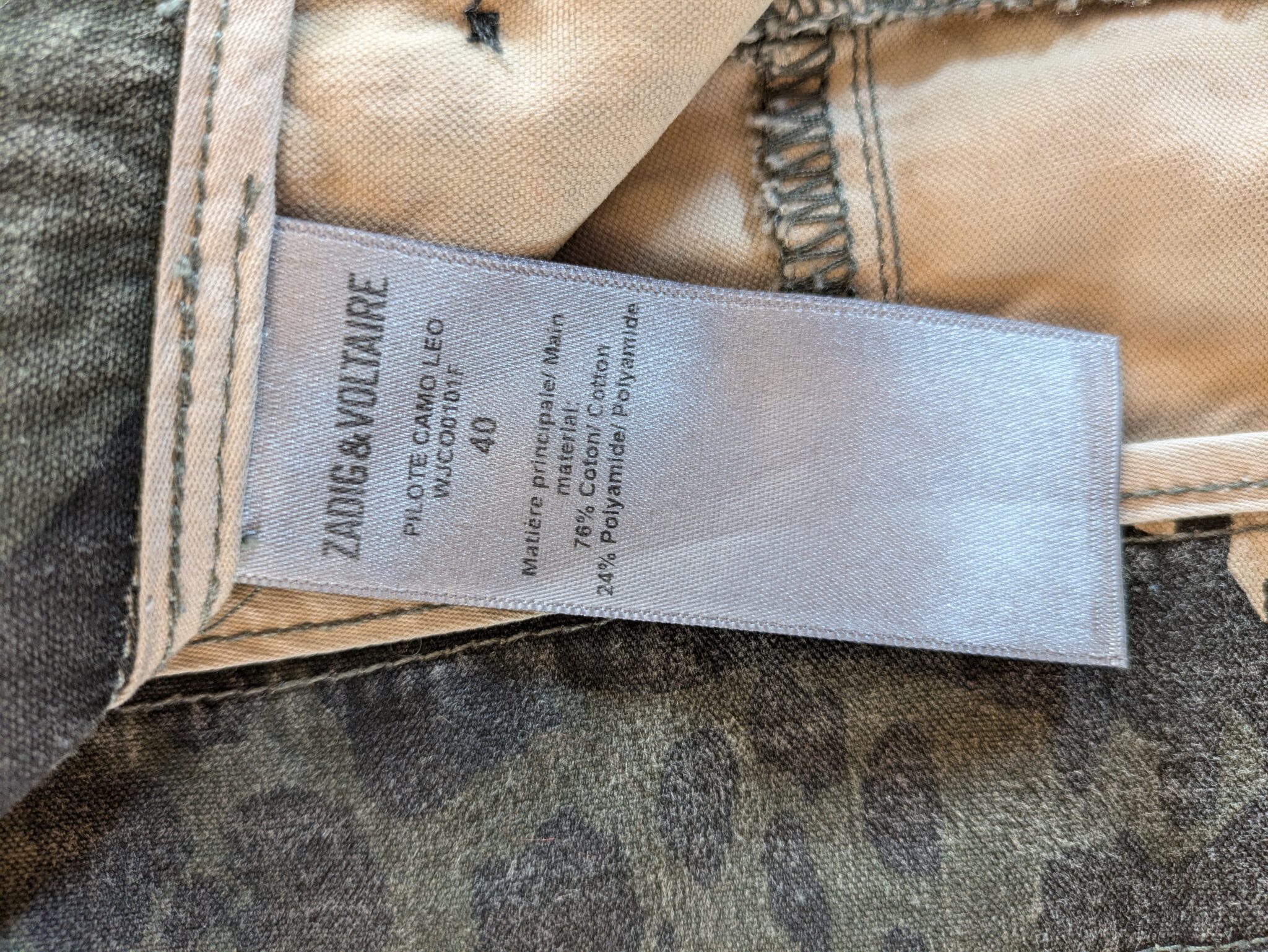 Image for Zadig & Voltaire Pilote Camo Leo Taille 40