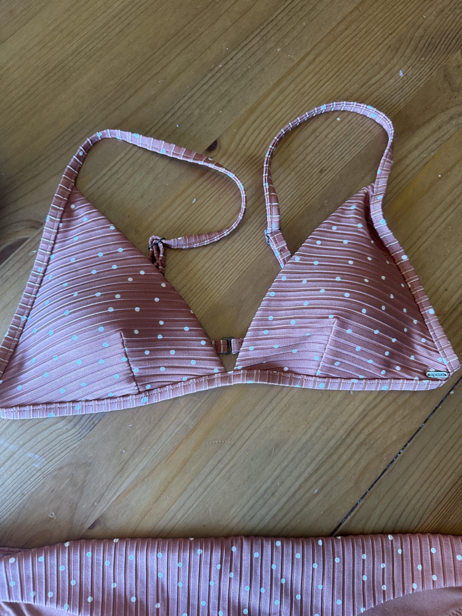Image for Bikini orange brulé à pois blanc