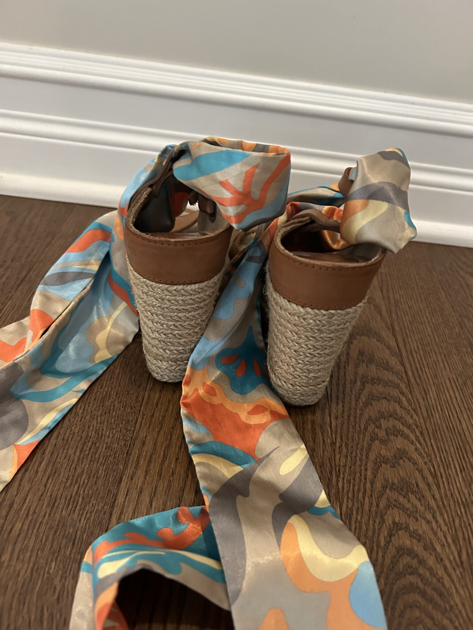 Image for Sandales cuir, jute et soie