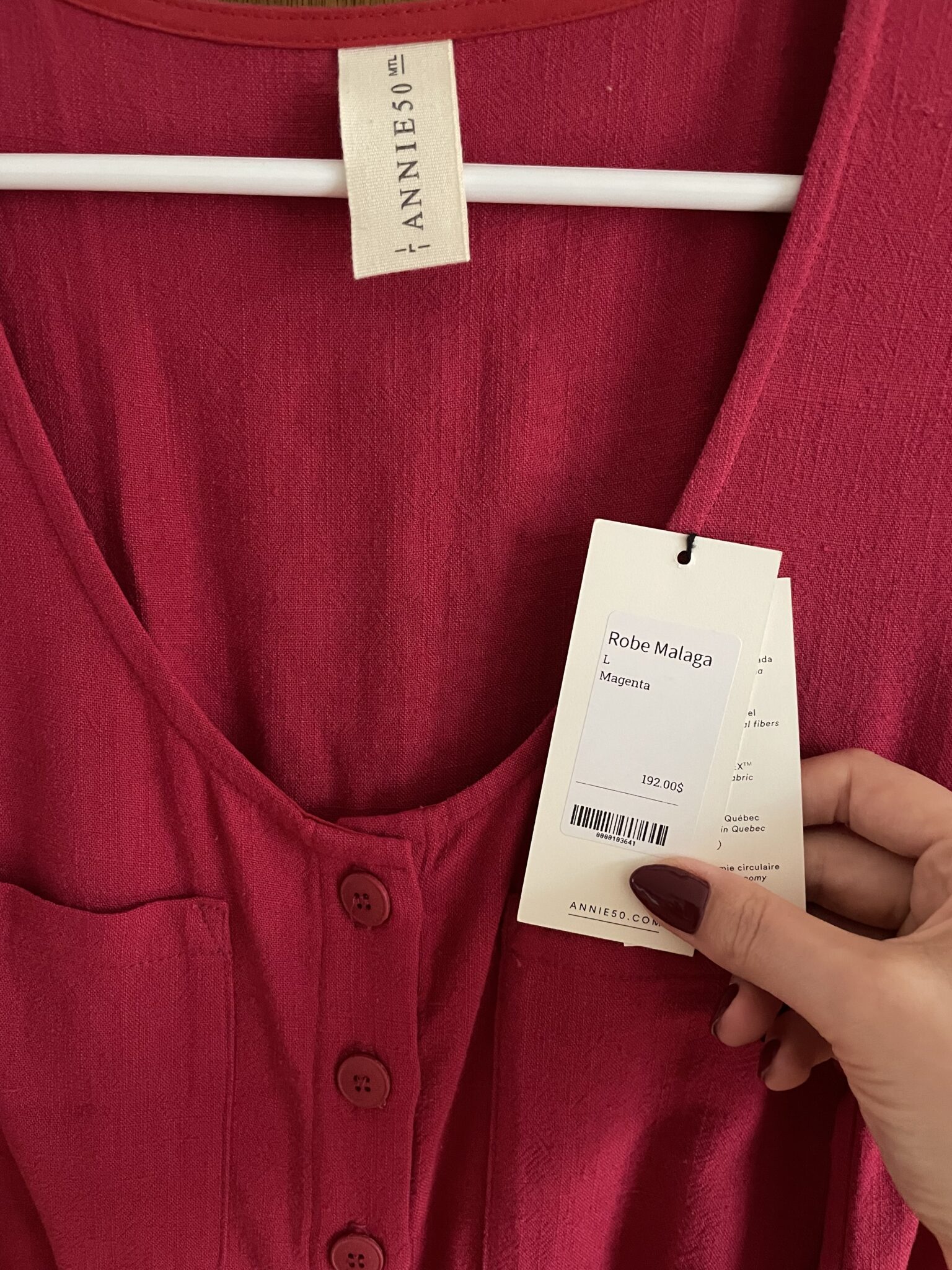 Image for * Neuve* Robe framboise designer montréalaise Annie 50