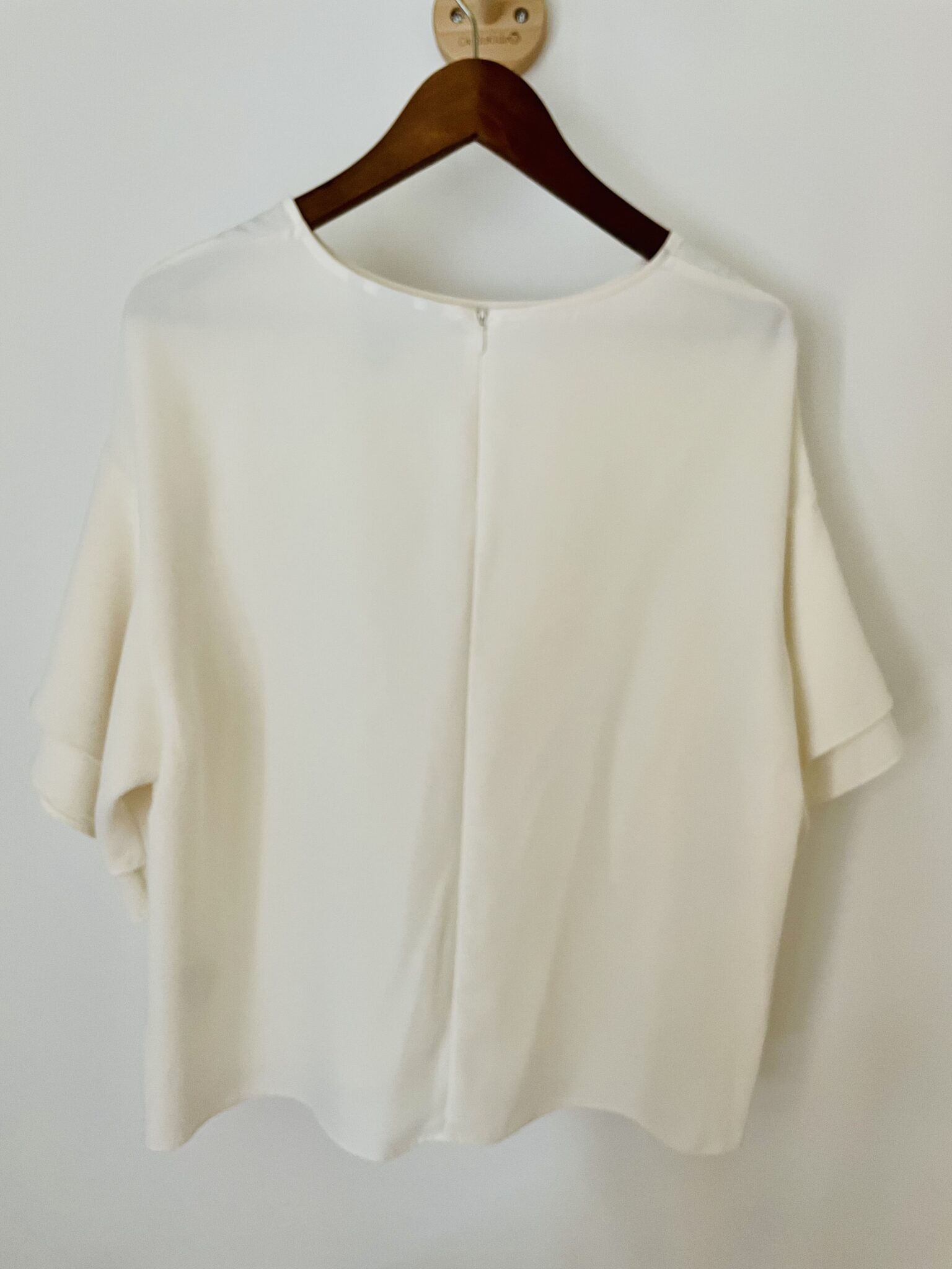 Image for Off white blouse with flounced sleeves