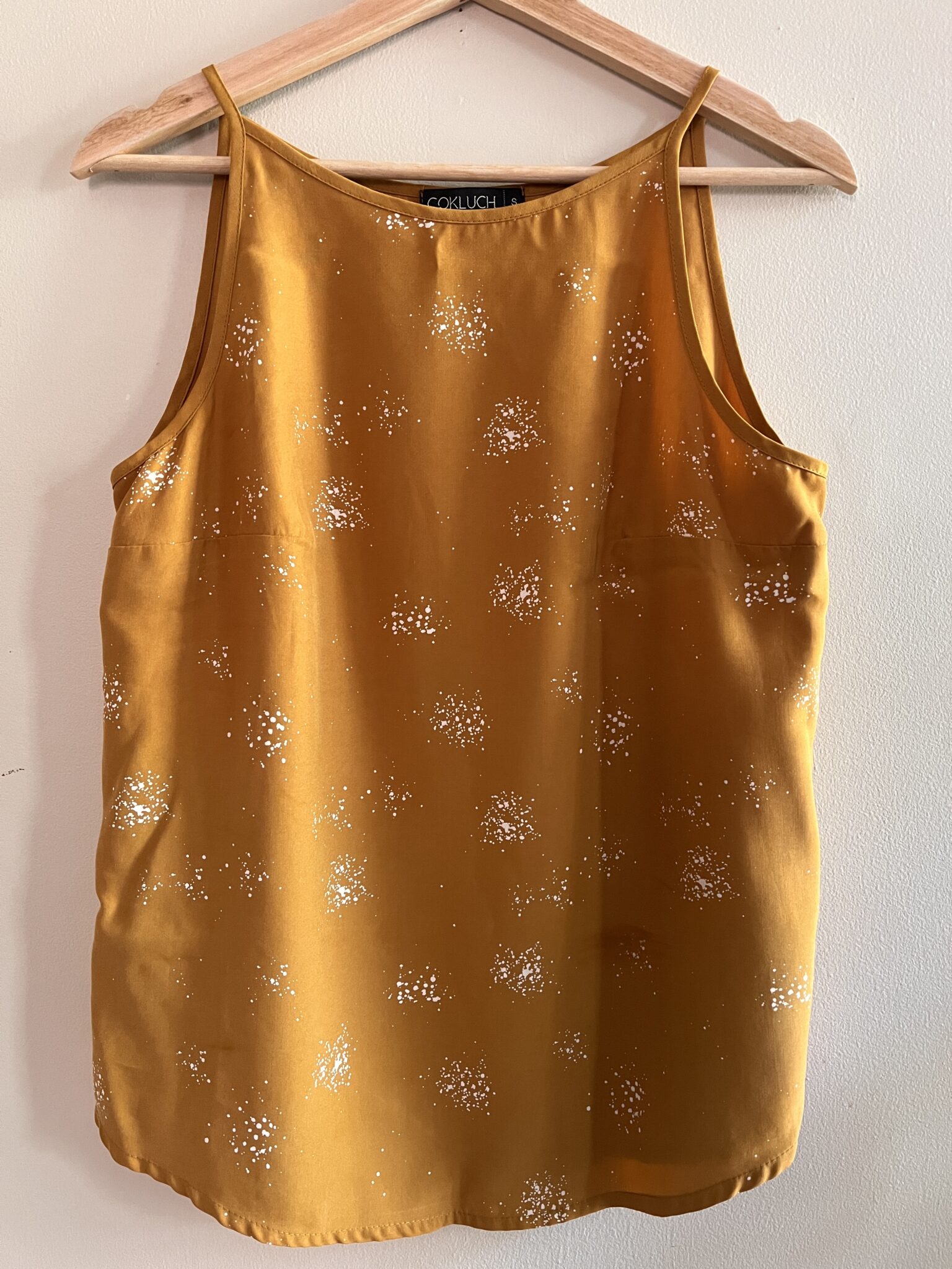 Image for Camisole débardeur Cokluch couleur doré et motif blanc taille S
