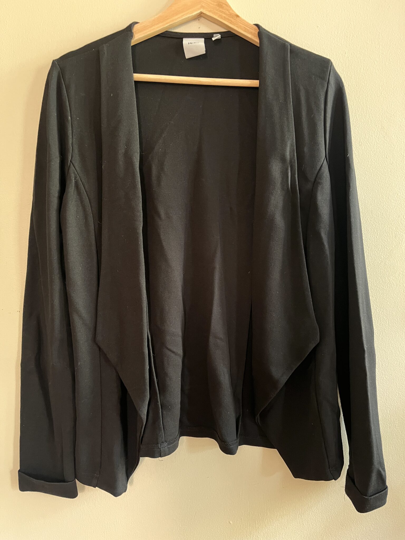 Featured image for Gilet noir habillé effet veste avec revers ICHI taille M