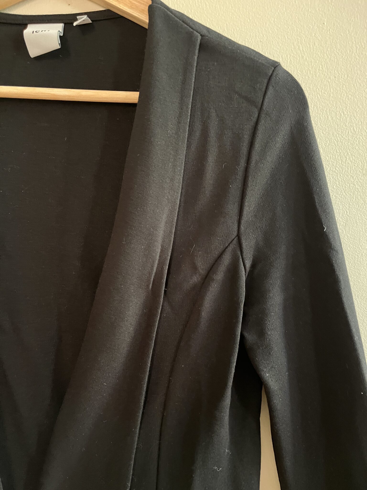 Image for Gilet noir habillé effet veste avec revers ICHI taille M