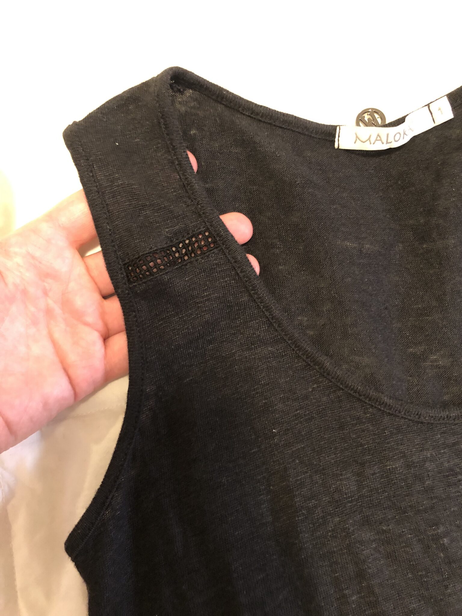 Image for Camisole noire 💯 lin ☀️ Small (4-6ans)