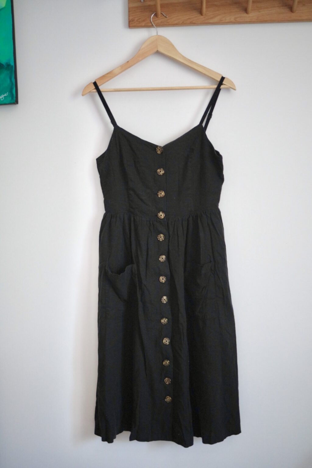 Image for REITMANS linen blend button-down dress with straps (M)