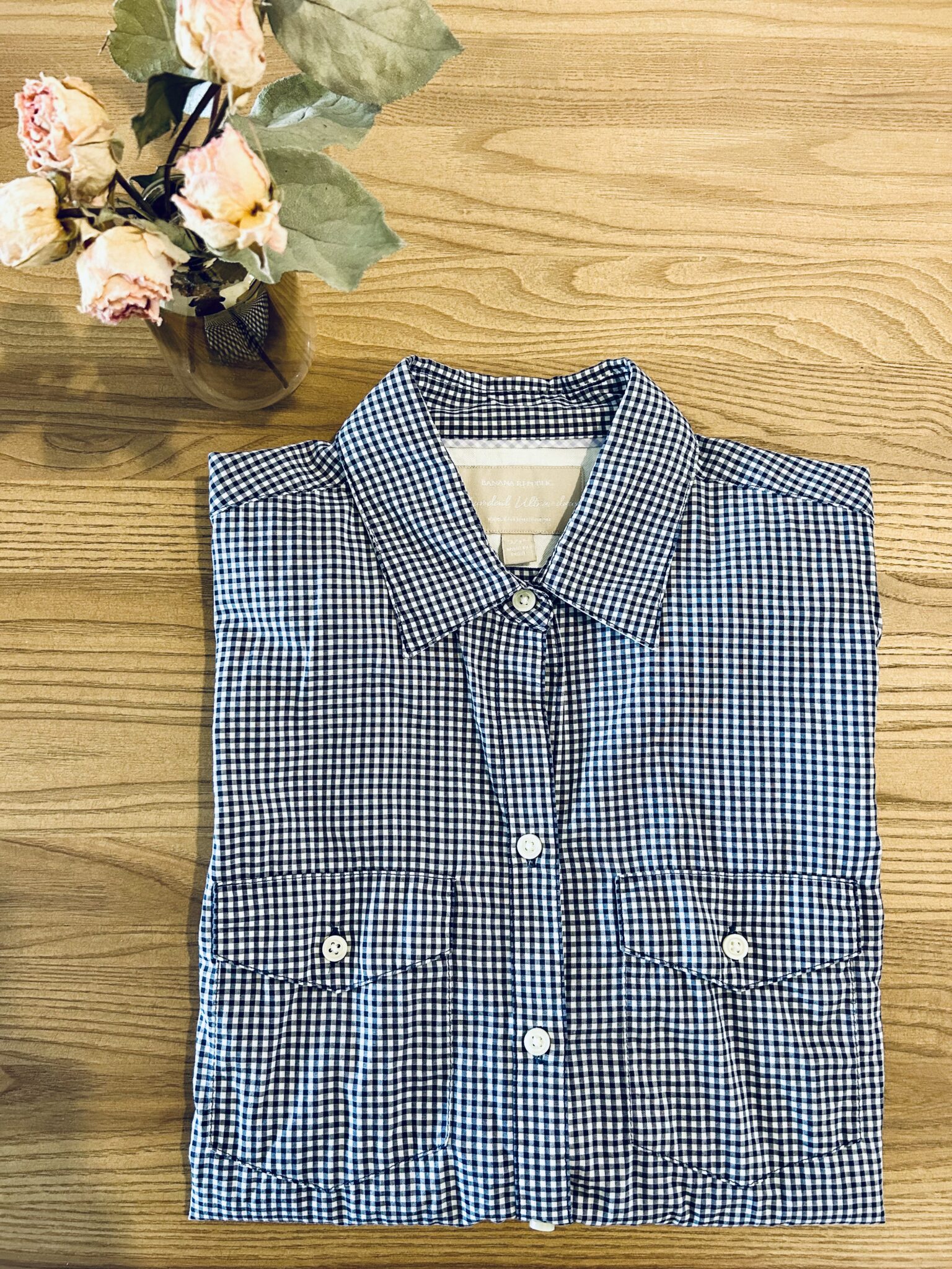 Featured image for BR navy blue gingham shirt