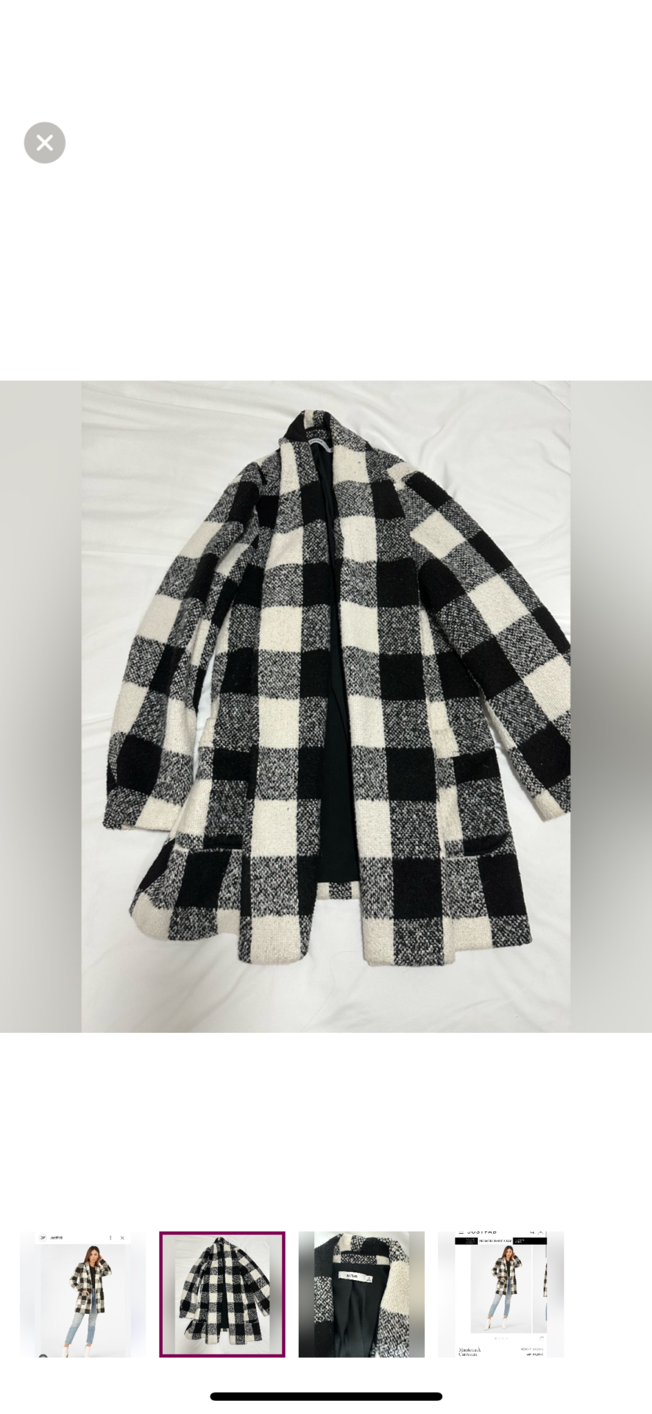 Image for Manteau à carreaux noir et blanc