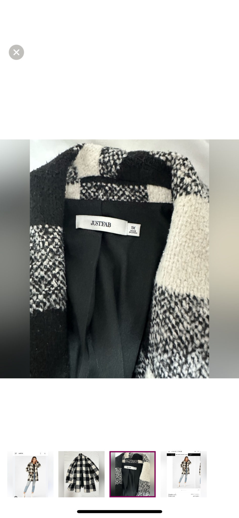 Image for Manteau à carreaux noir et blanc
