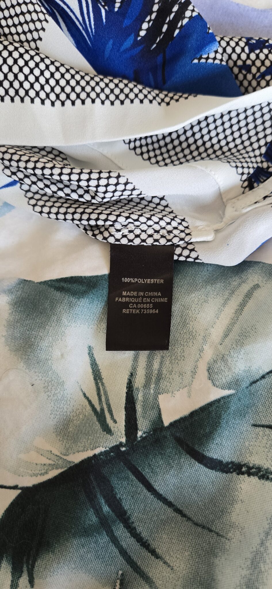 Image for Blouse Blanche - Motifs bleus et noirs