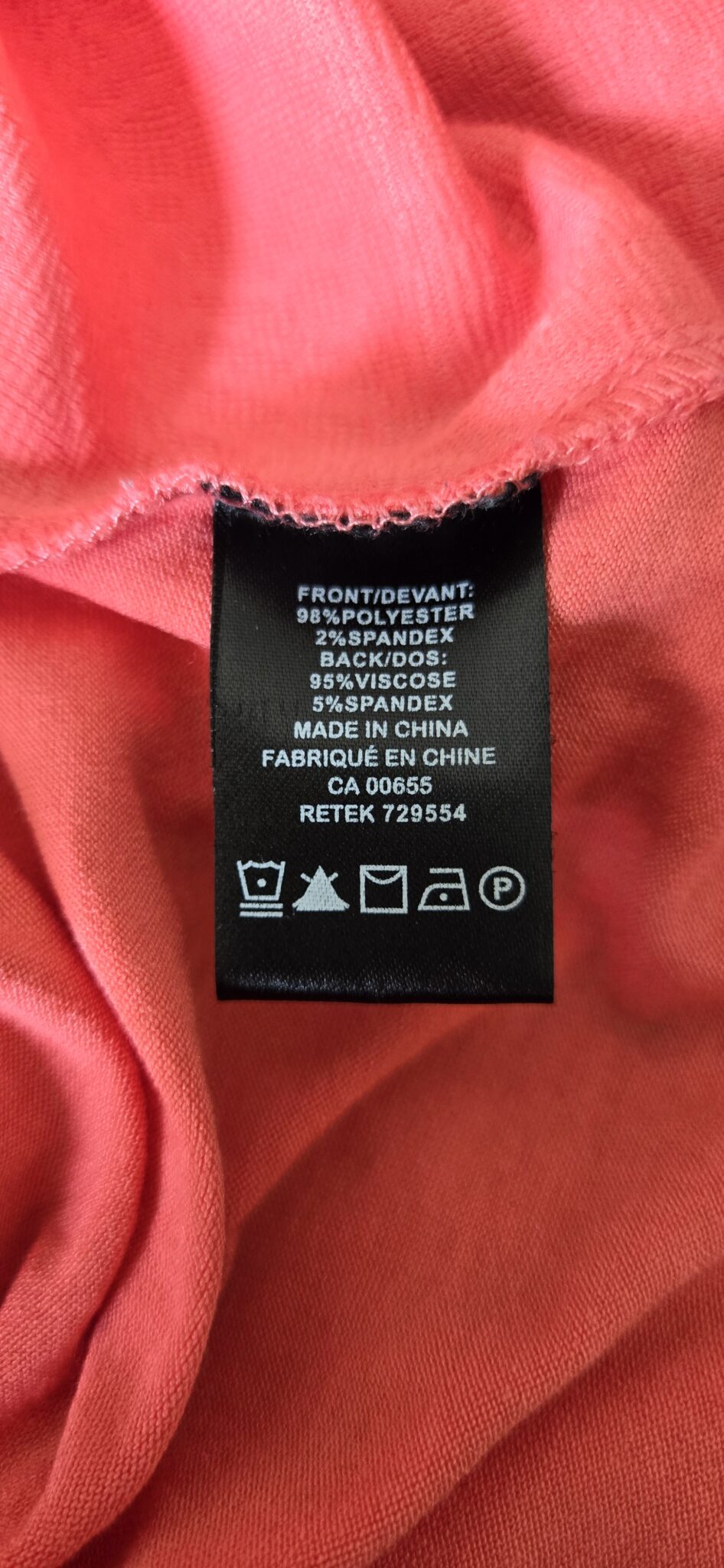 Image for T-Shirt Rose/Corail avec Zipper au dos