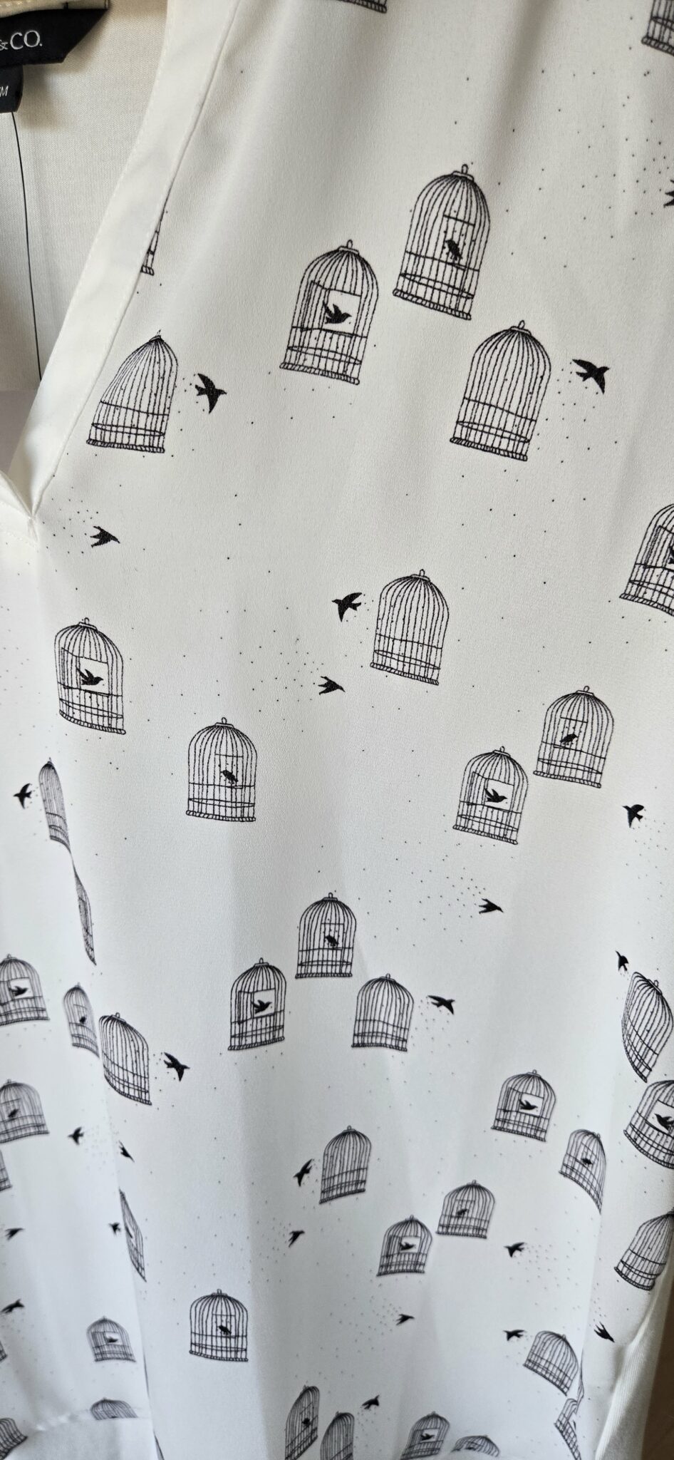 Image for White T-Shirt - Birdcage motif