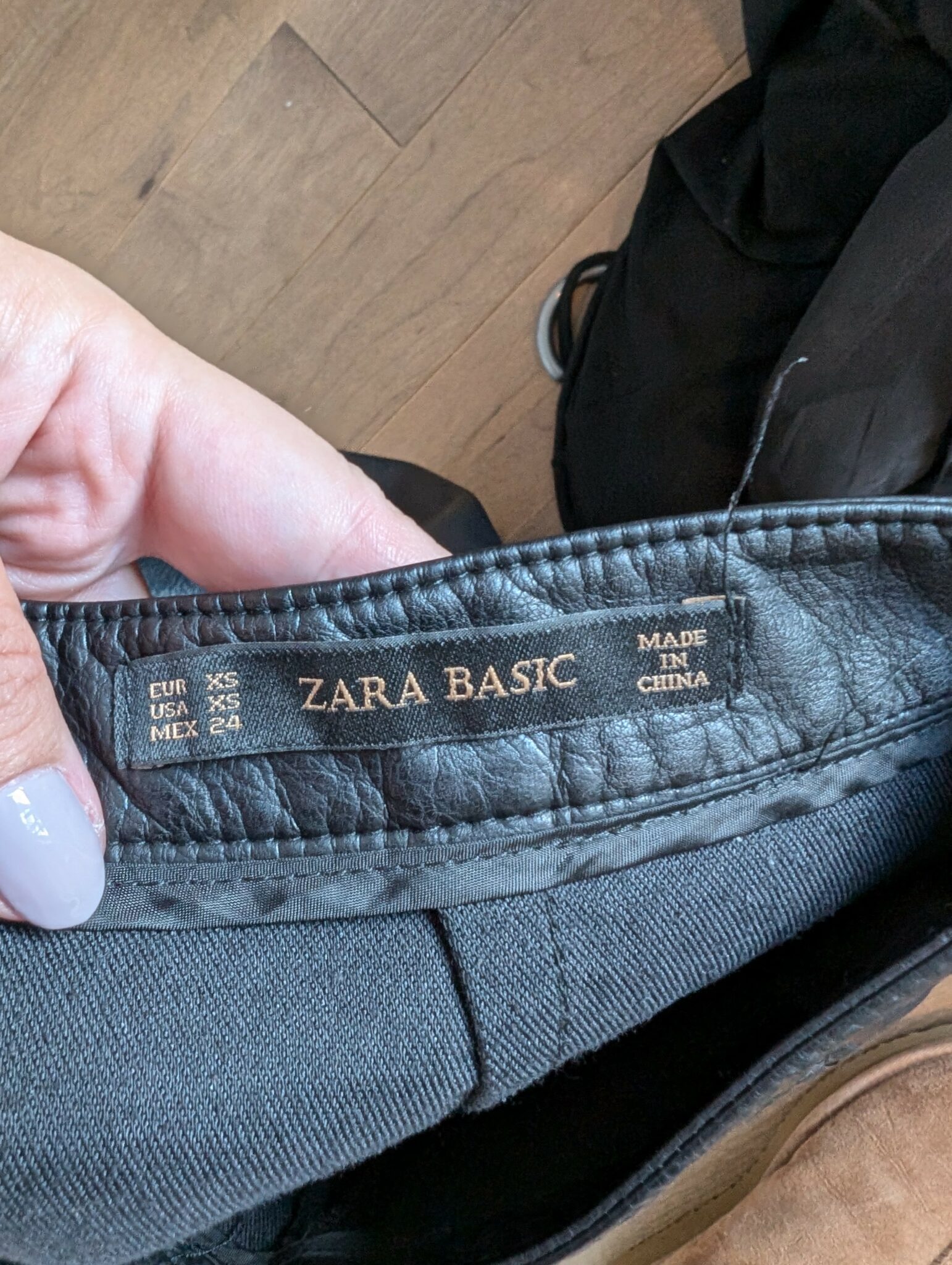 Image for Zara/Jupe Faux Cuir Sz XS