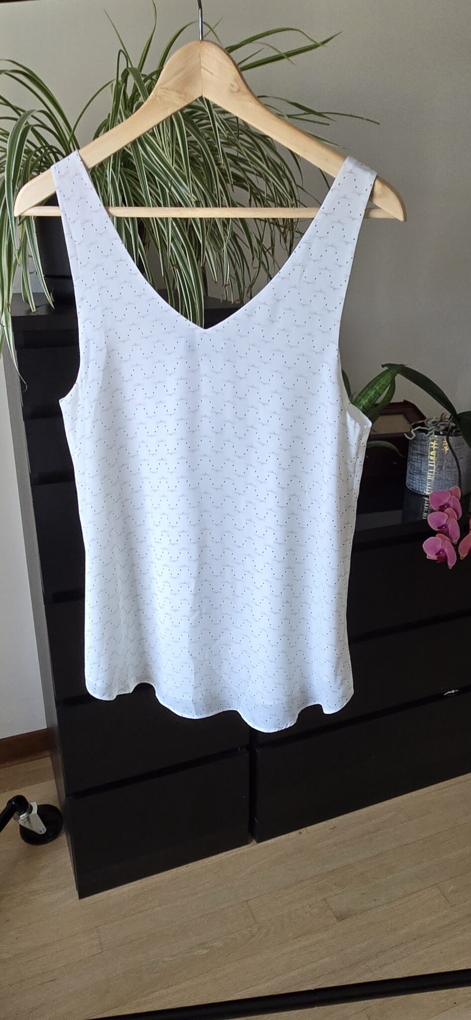 Image for Camisole blanche doublée à motifs abstraits