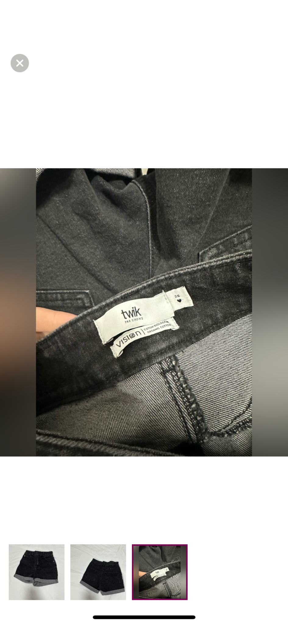 Image for Twik short en jeans noir