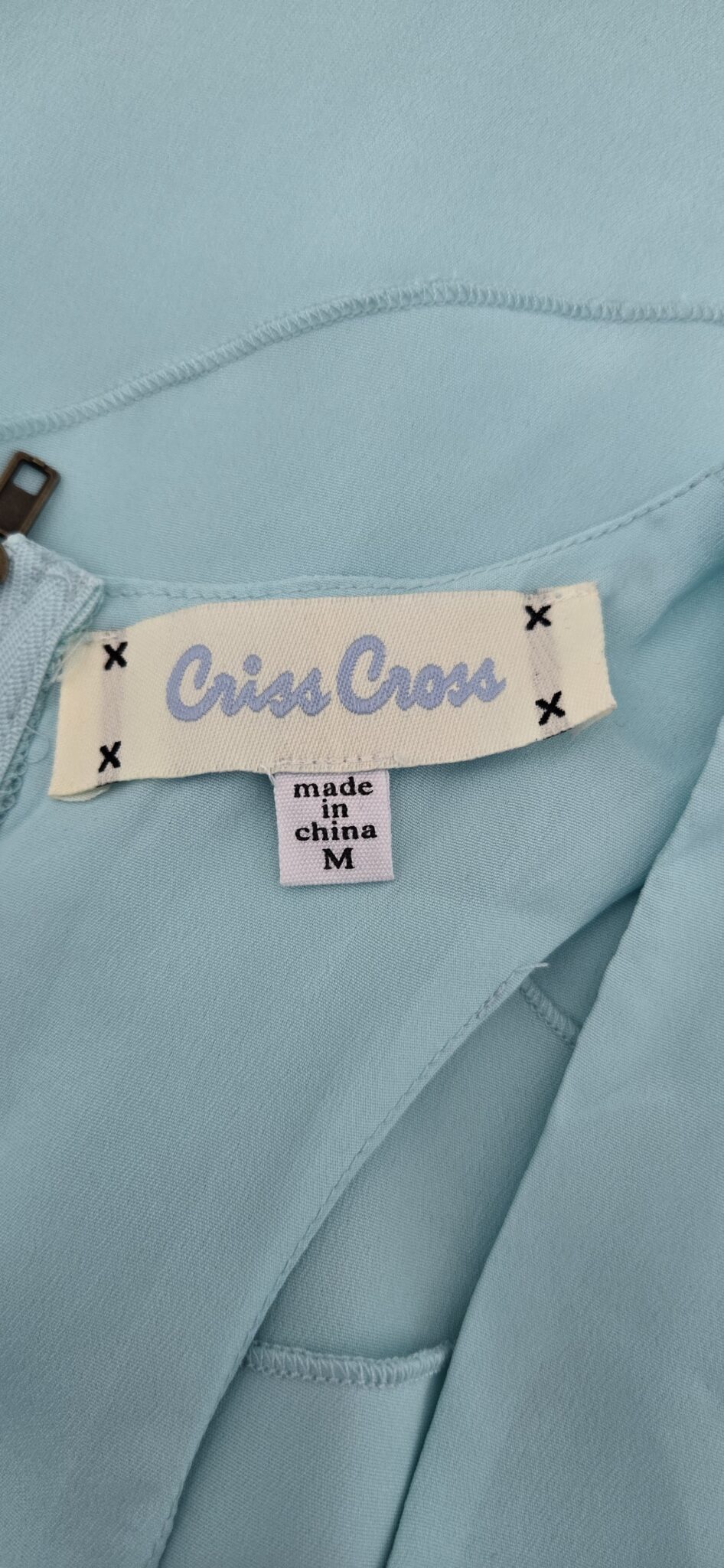 Image for Robe turquoise à volant, Zipper au dos - Marque : Criss Cross