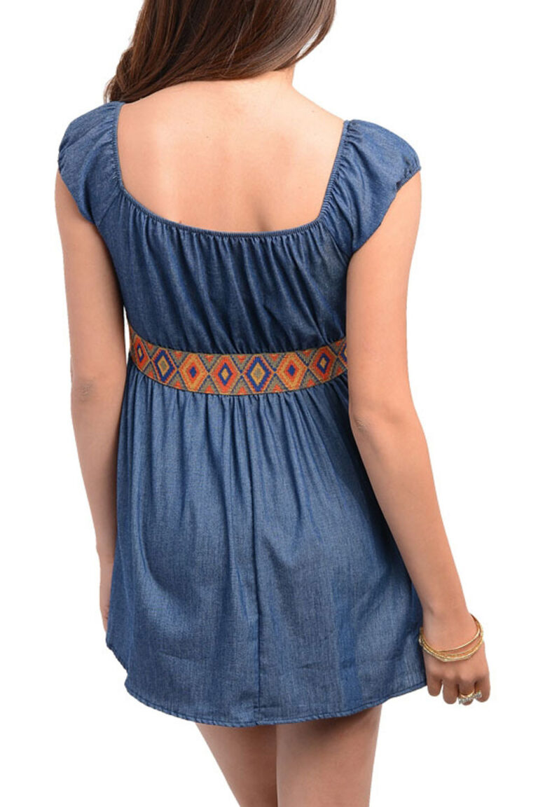 Image for Blouse couleur jean - Ceinture Chevron