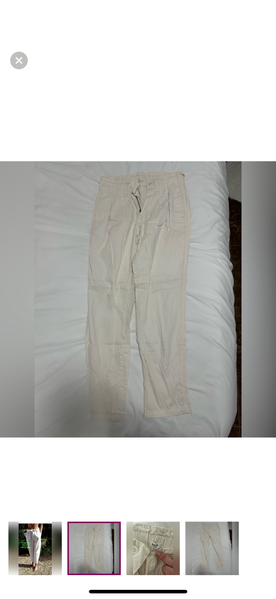 Image for Pantalon style jeans Garage blanc crème avec bande élastique à la taille
