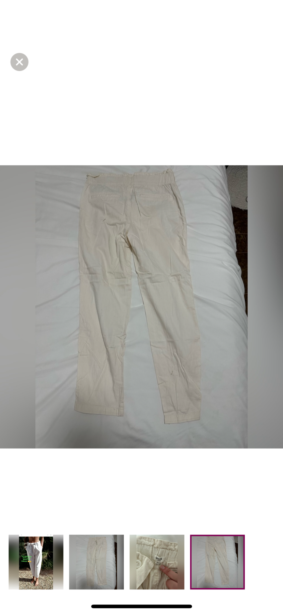 Image for Pantalon style jeans Garage blanc crème avec bande élastique à la taille