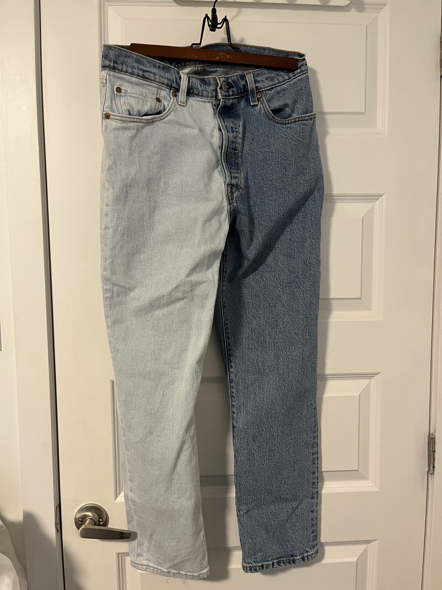 Image for Levis 501 Cropped Denim Two Tone Blue neuf