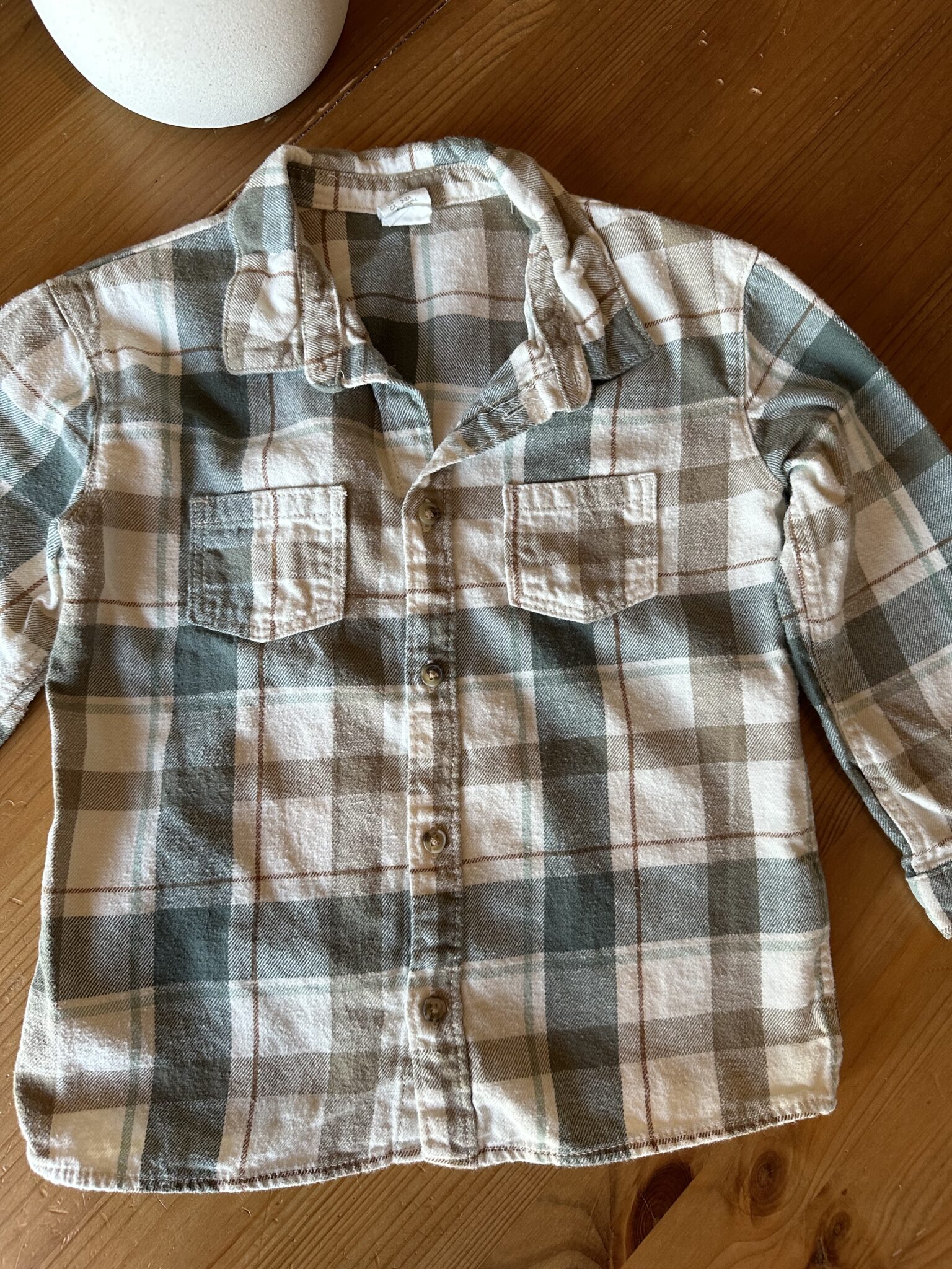Image for Chemise à carreaux blanc, beige et turquoise