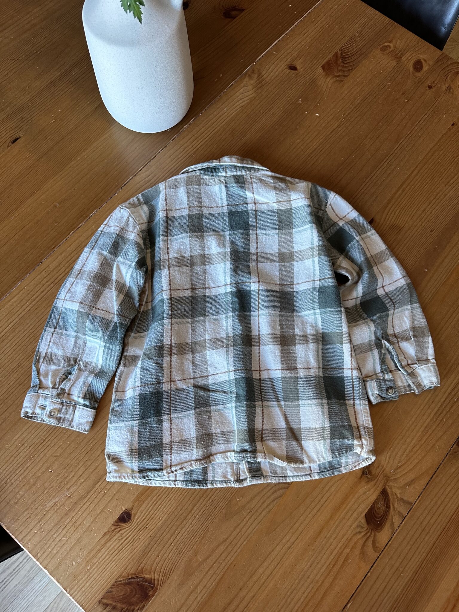 Image for Chemise à carreaux blanc, beige et turquoise