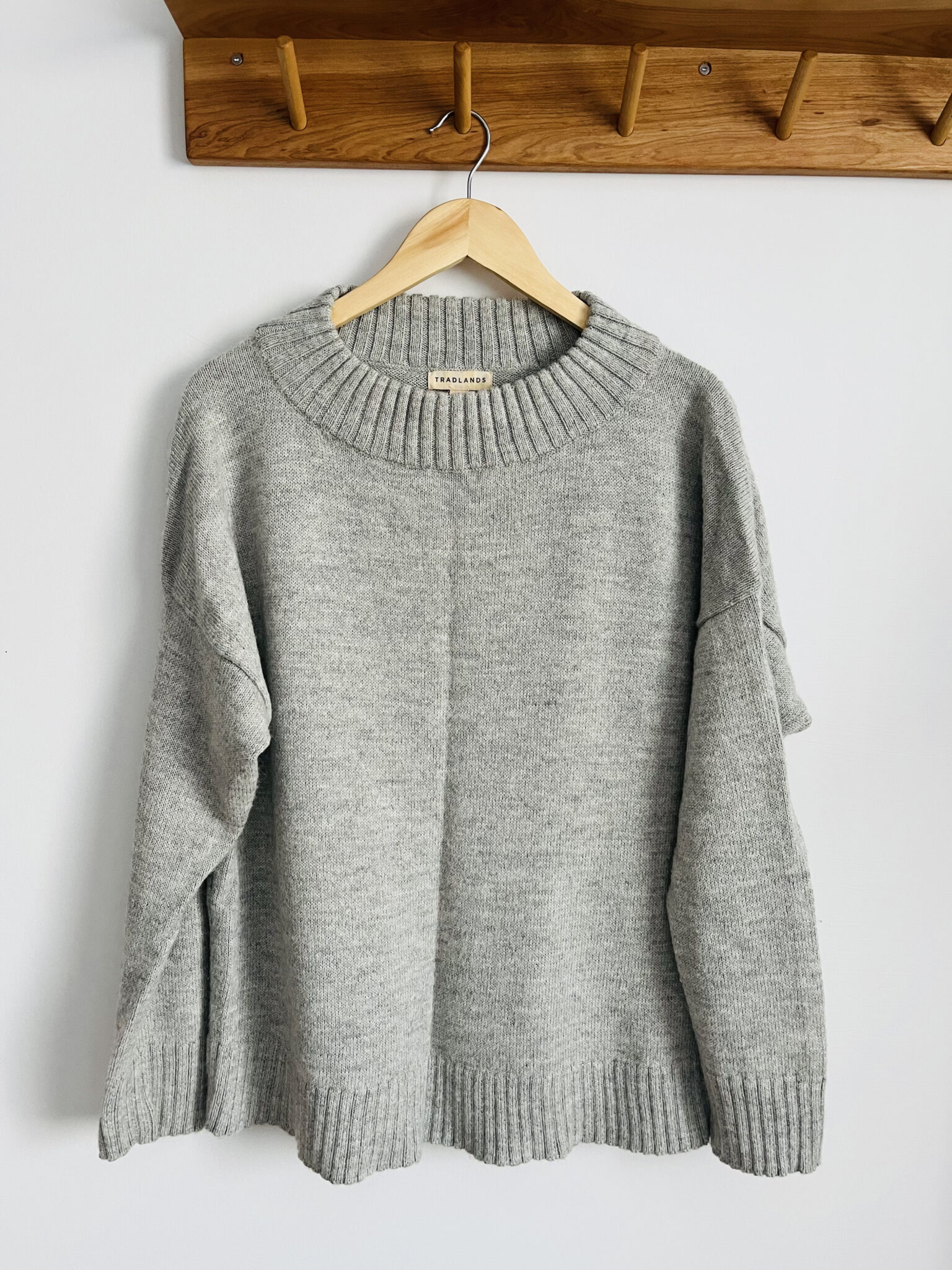 Image for TRADLANDS grey knitted mockneck jumper (M)