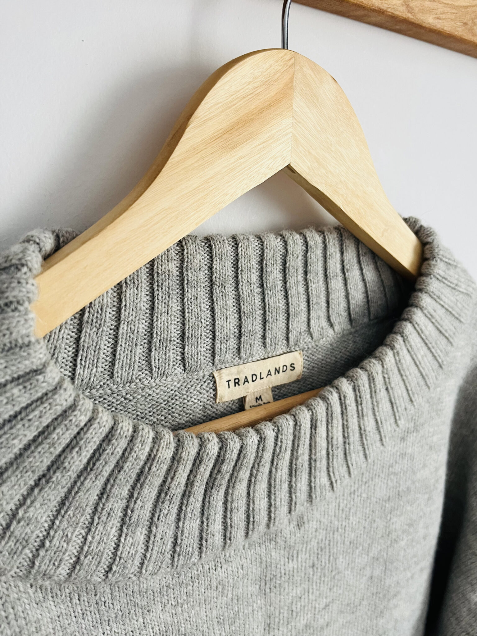 Image for TRADLANDS grey knitted mockneck jumper (M)