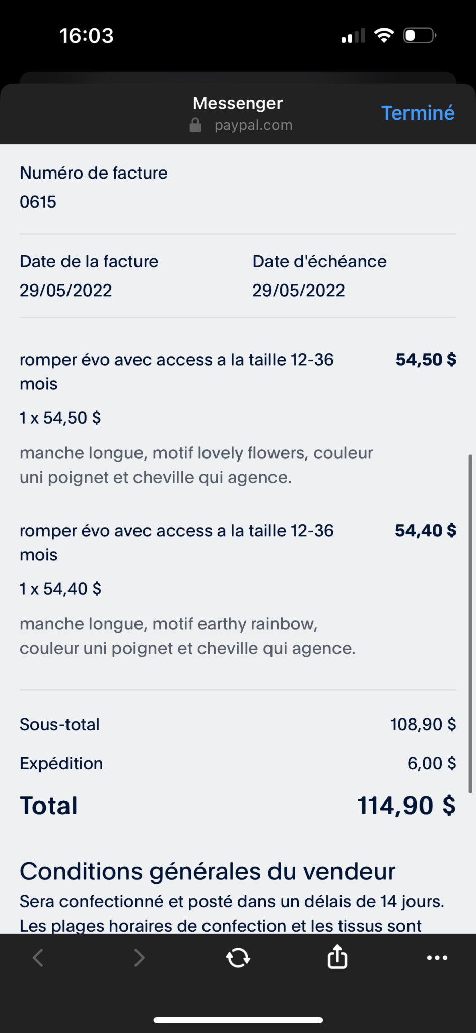Image for Romper évolutif 12-36 mois