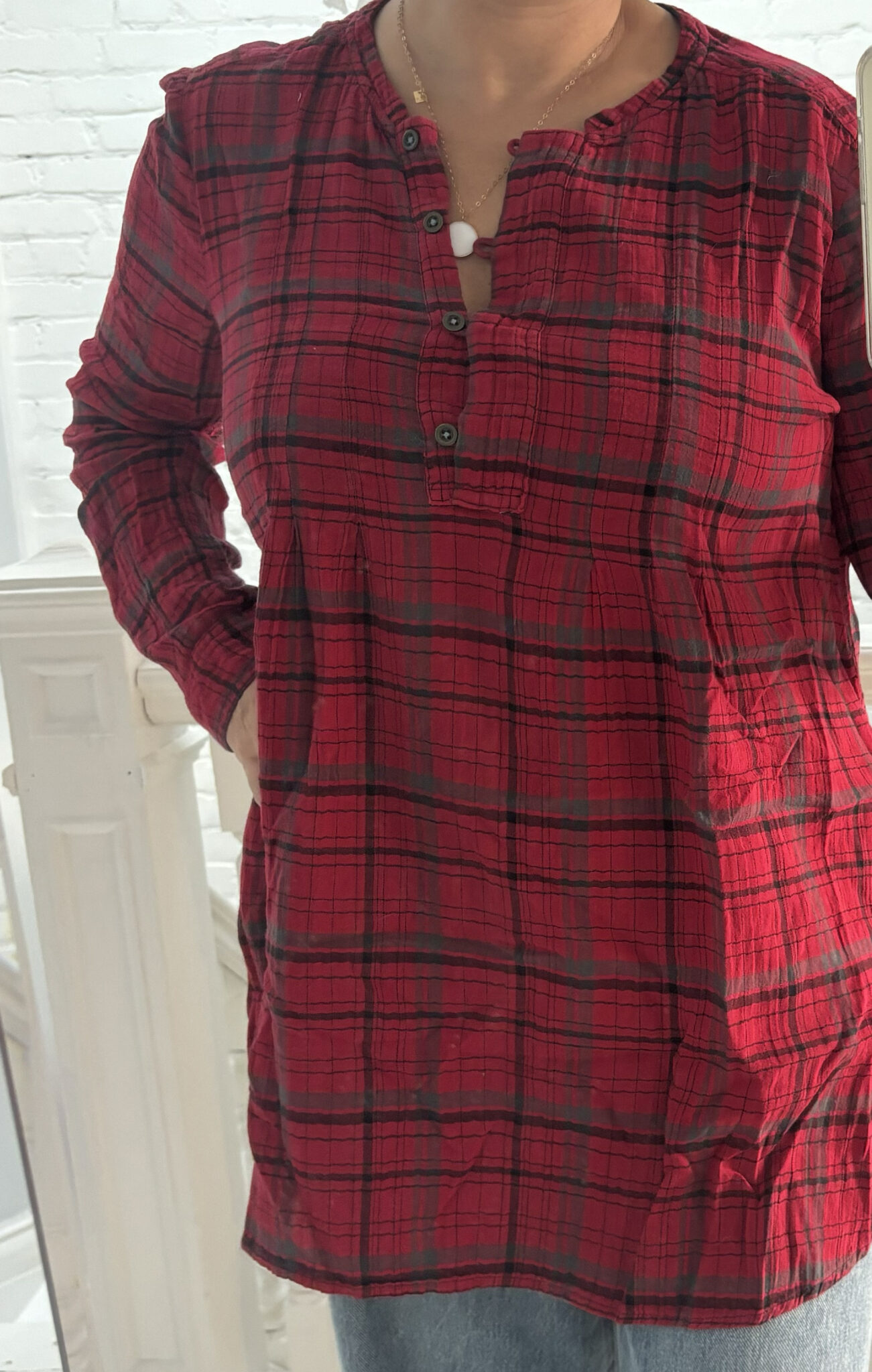Image for Blouse longue carreauté