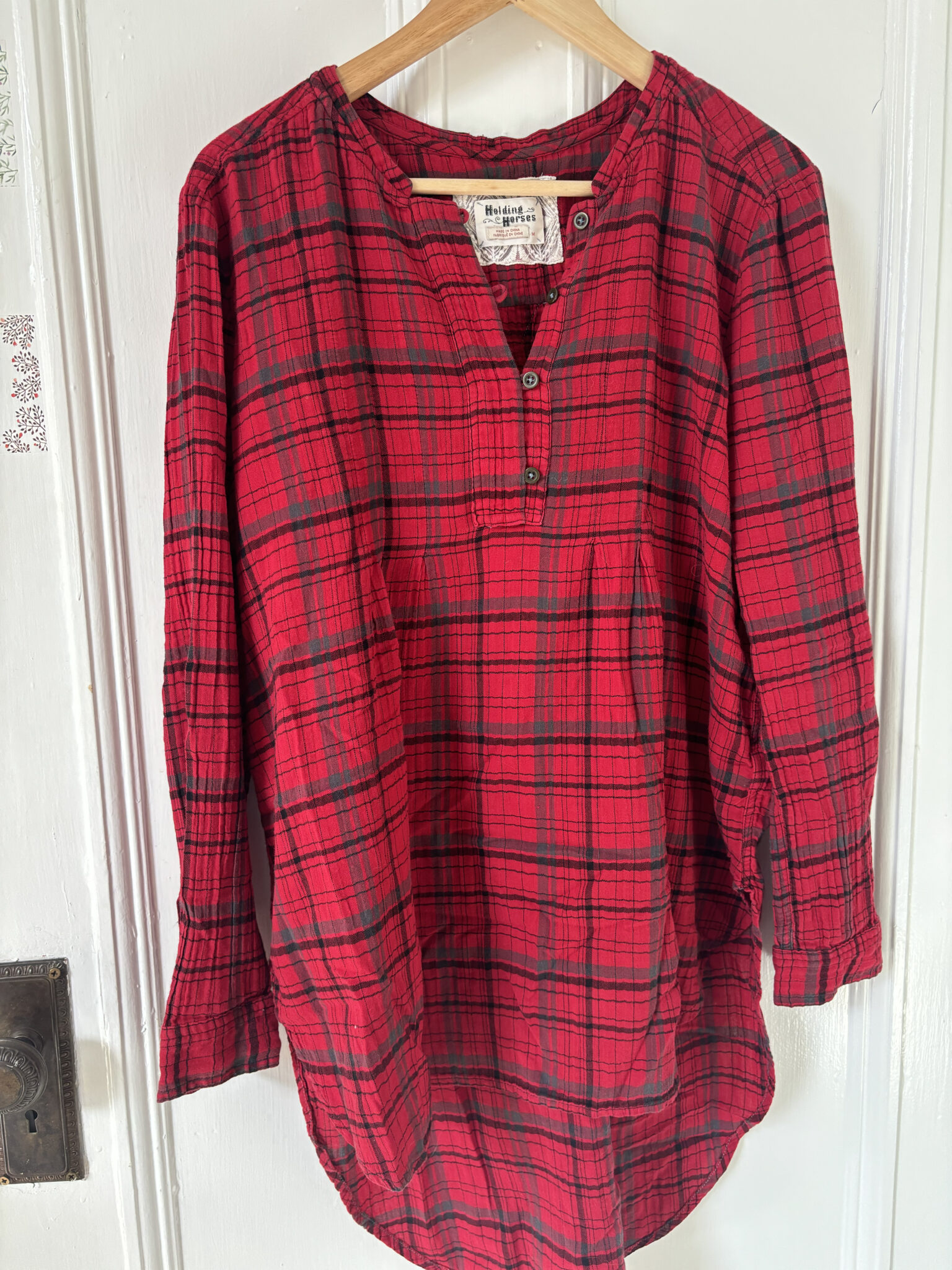 Image for Blouse longue carreauté
