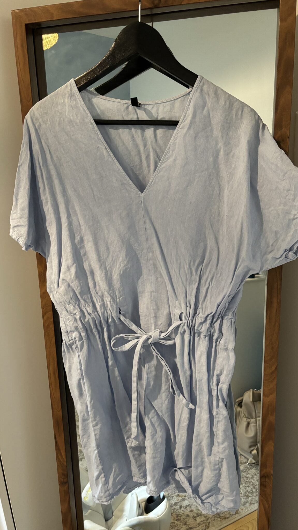 Featured image for Pale blue linen dress