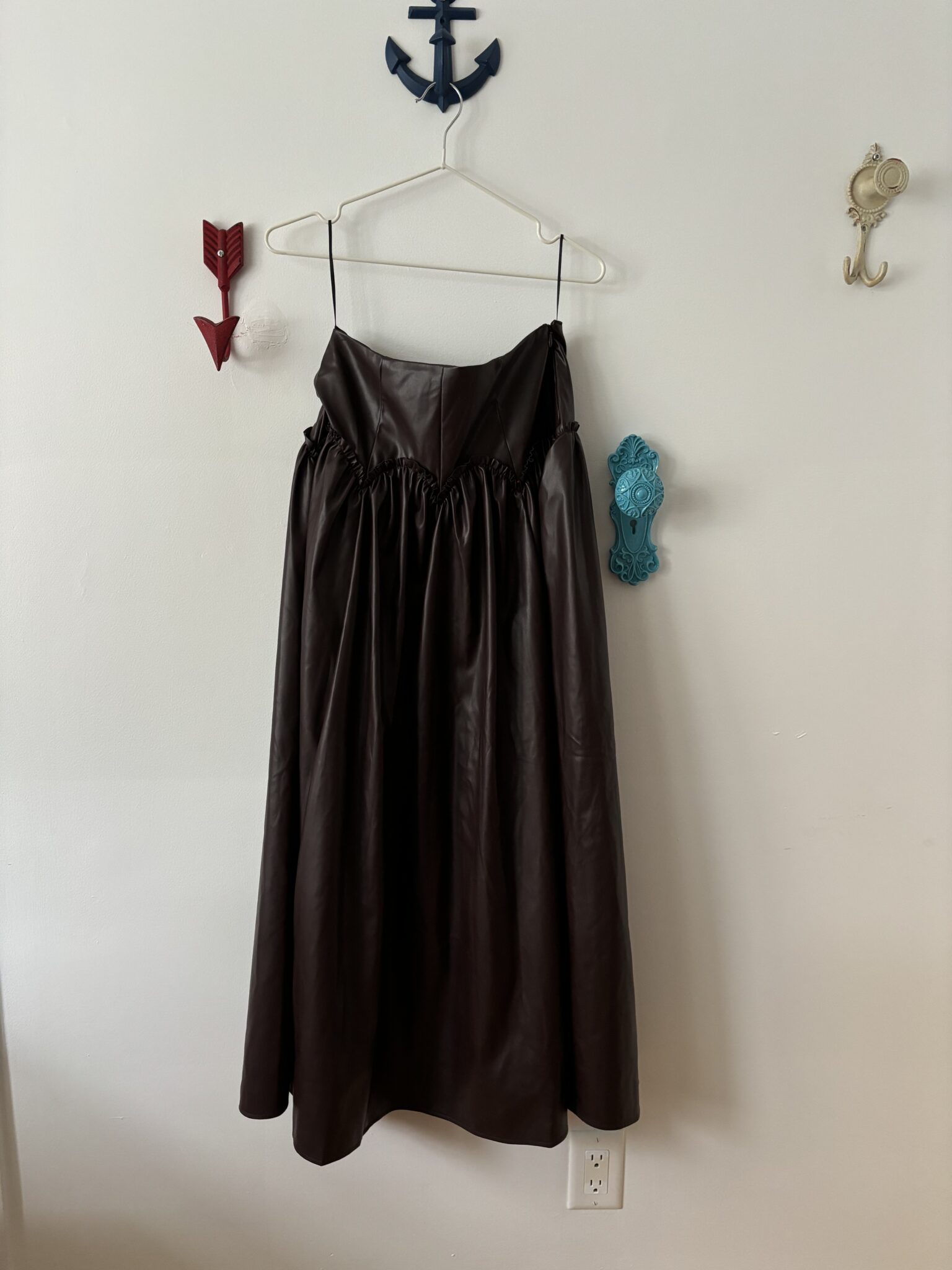Featured image for Long vegan leather skirt