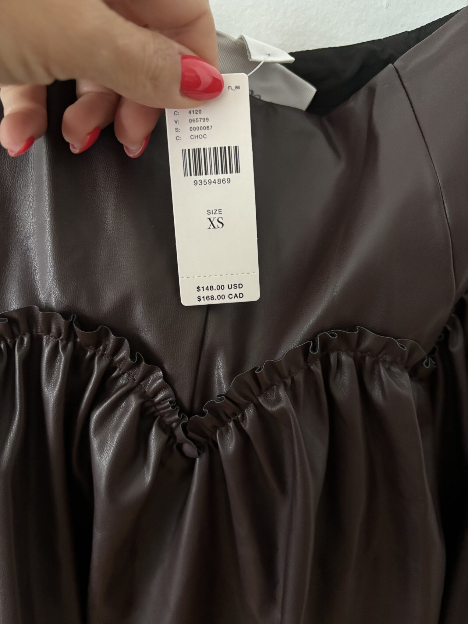 Image for Long vegan leather skirt