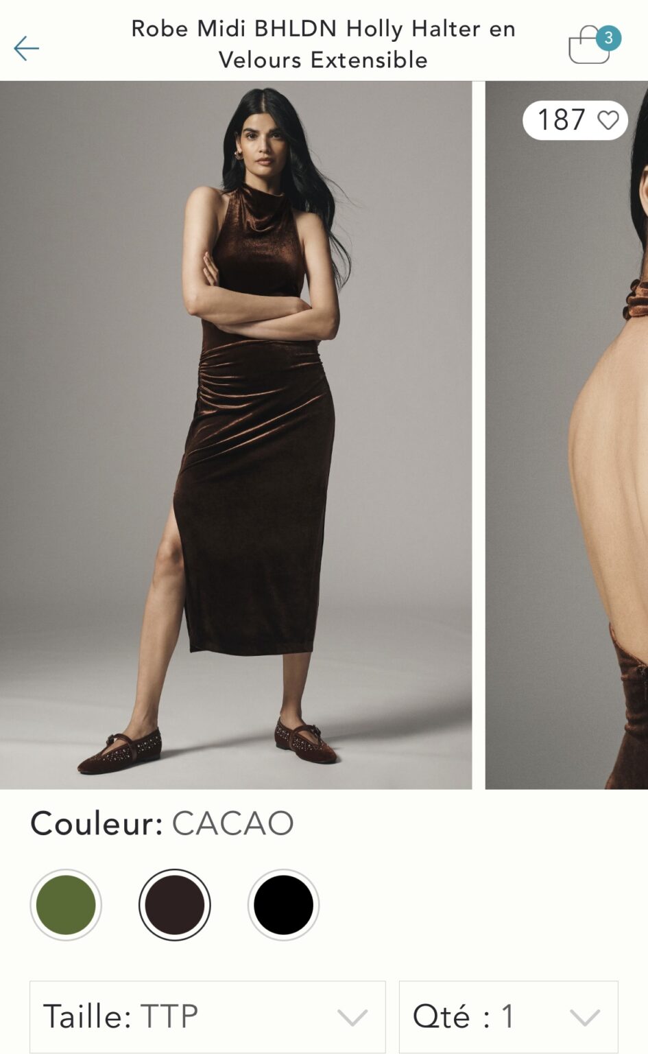 Featured image for BHLDN Holly Halter stretch velvet midi dress