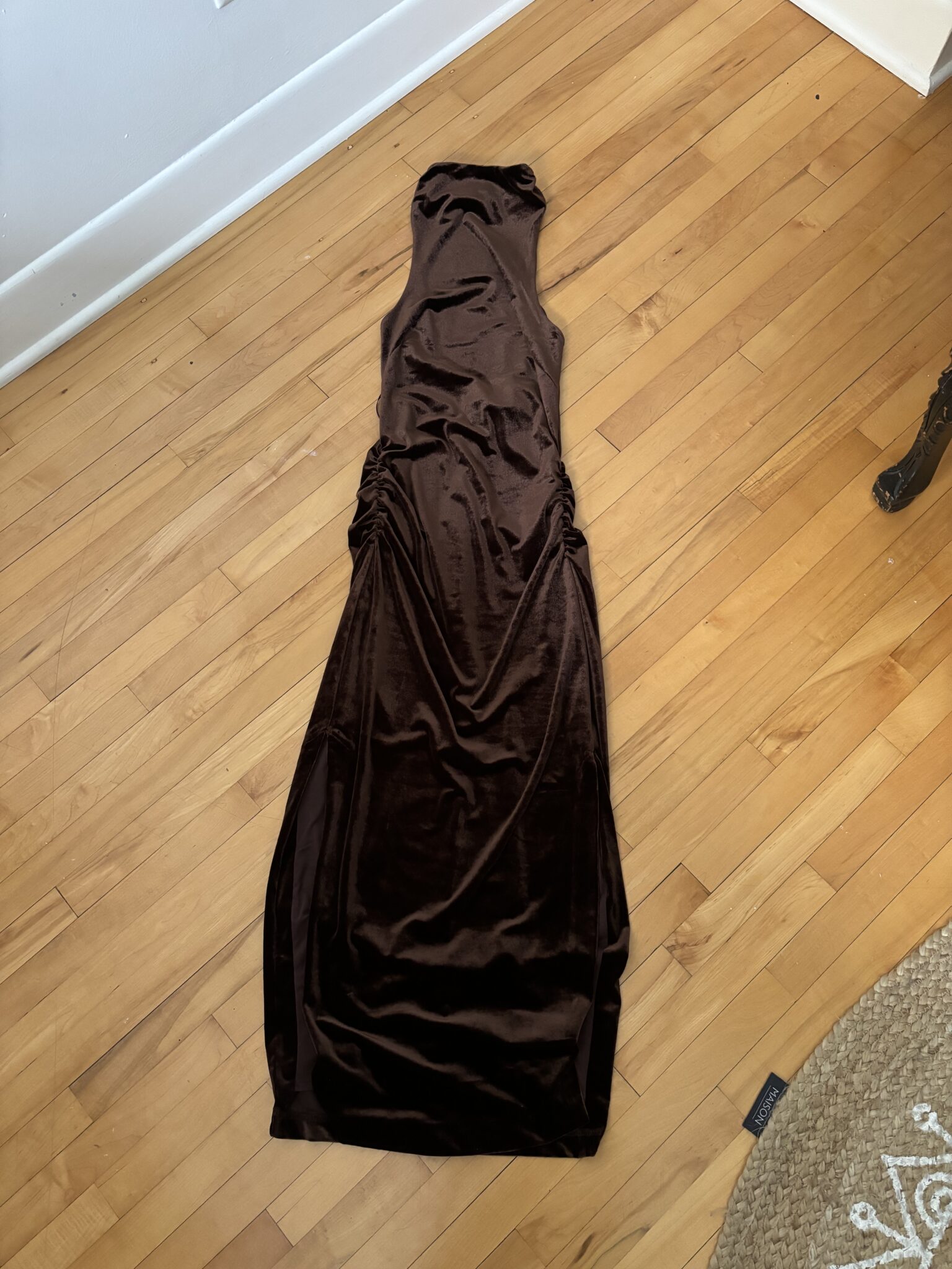 Image for BHLDN Holly Halter stretch velvet midi dress