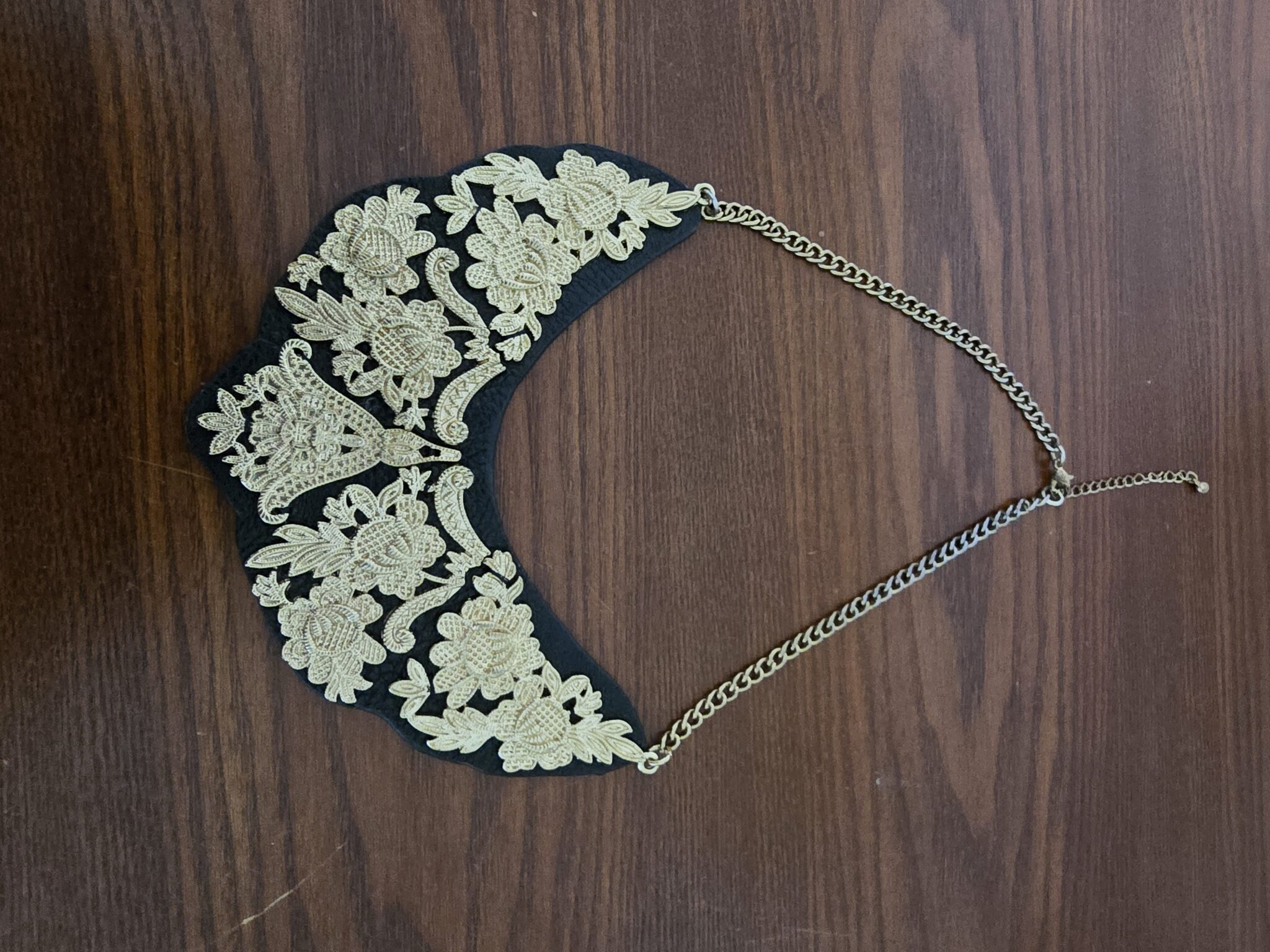 Image for Zara leather and plated necklace