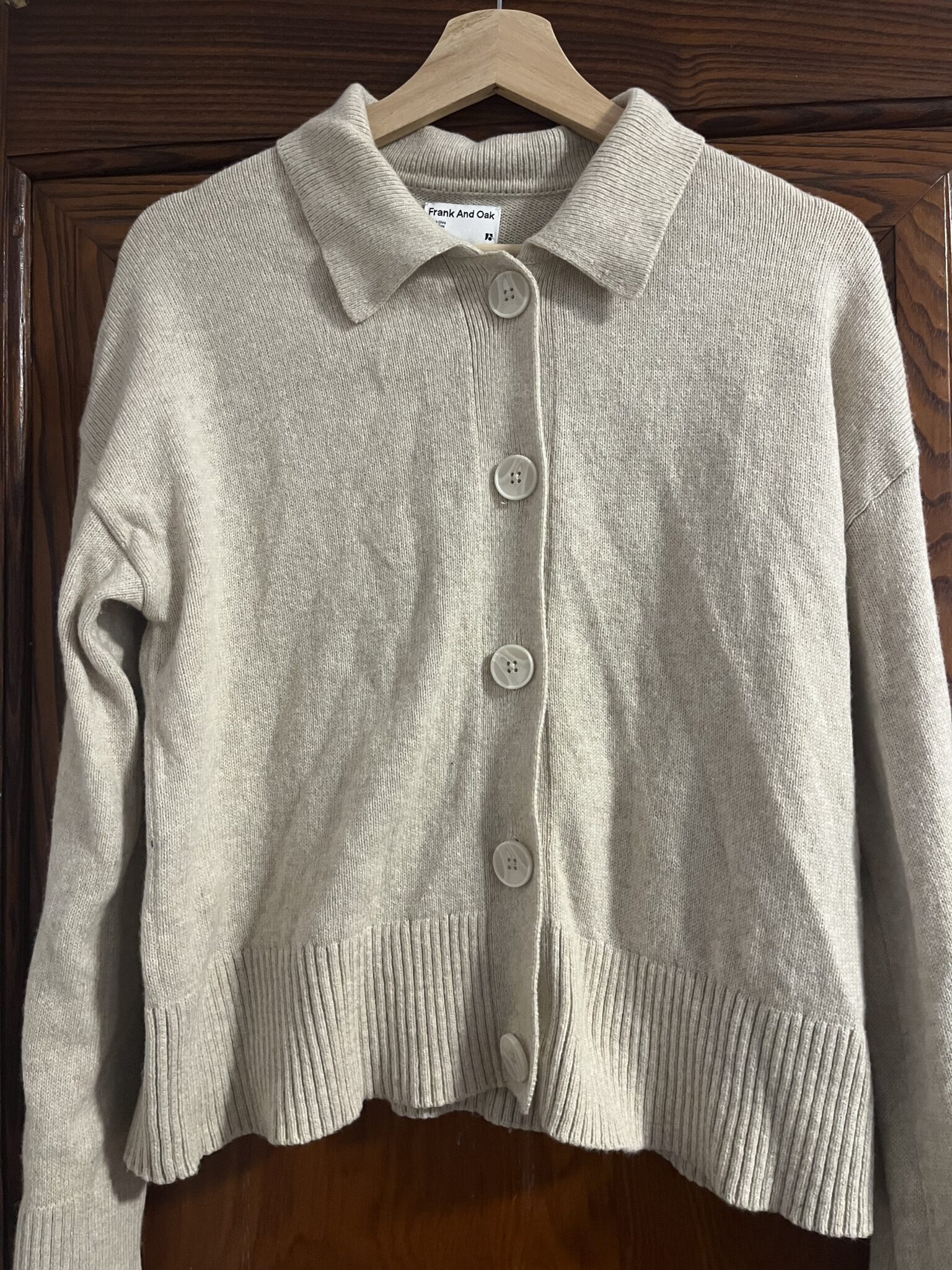 Featured image for Frank & Oak beige cardigan