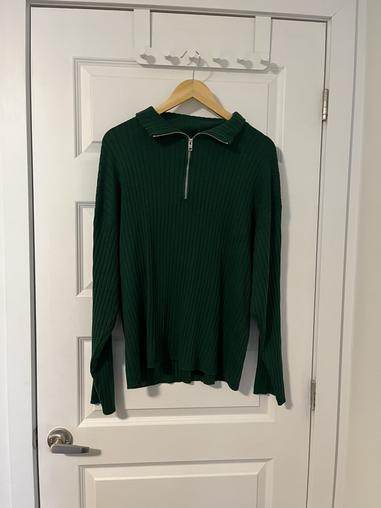 Featured image for Ribbed Knit Half Zipper Forest Green - Girl Crush