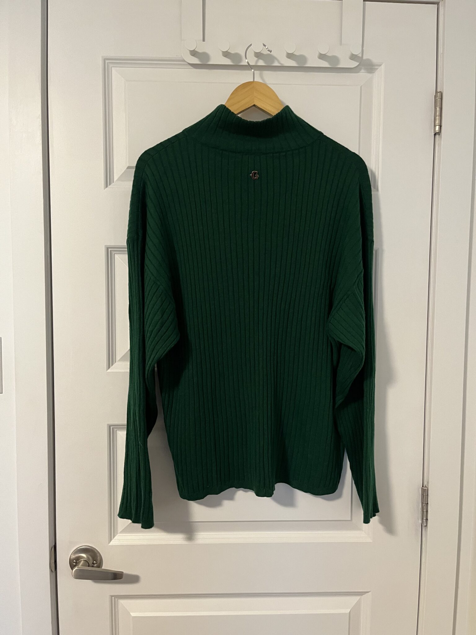 Image for Ribbed Knit Half Zipper Forest Green - Girl Crush