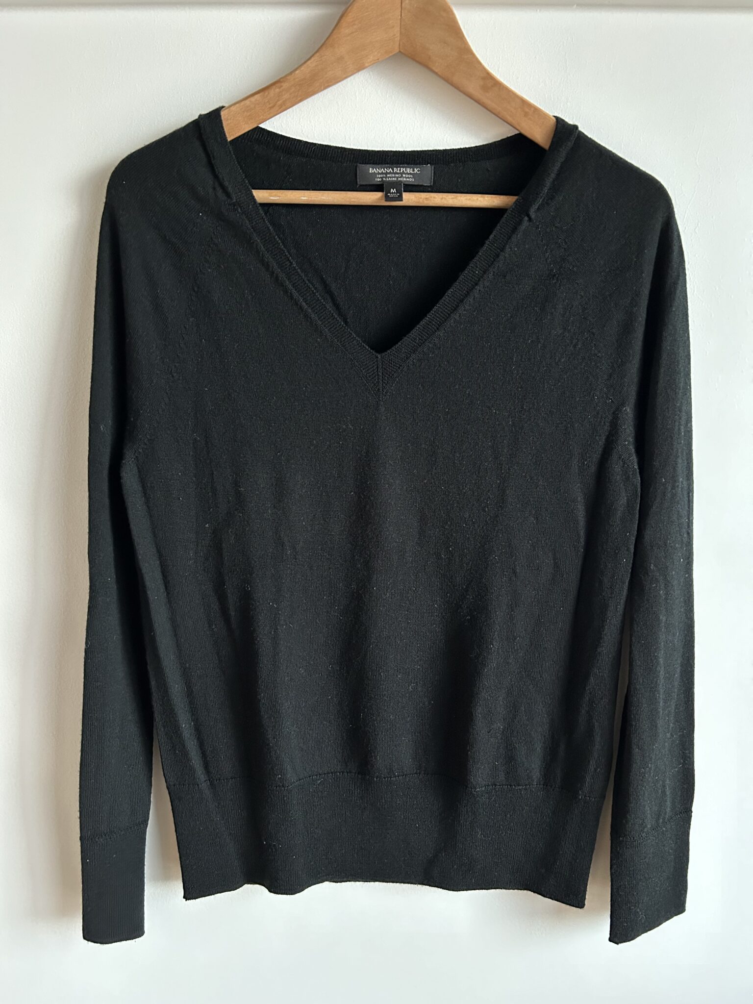 Featured image for Pull 100% Laine Mérinos Noir Banana Republic