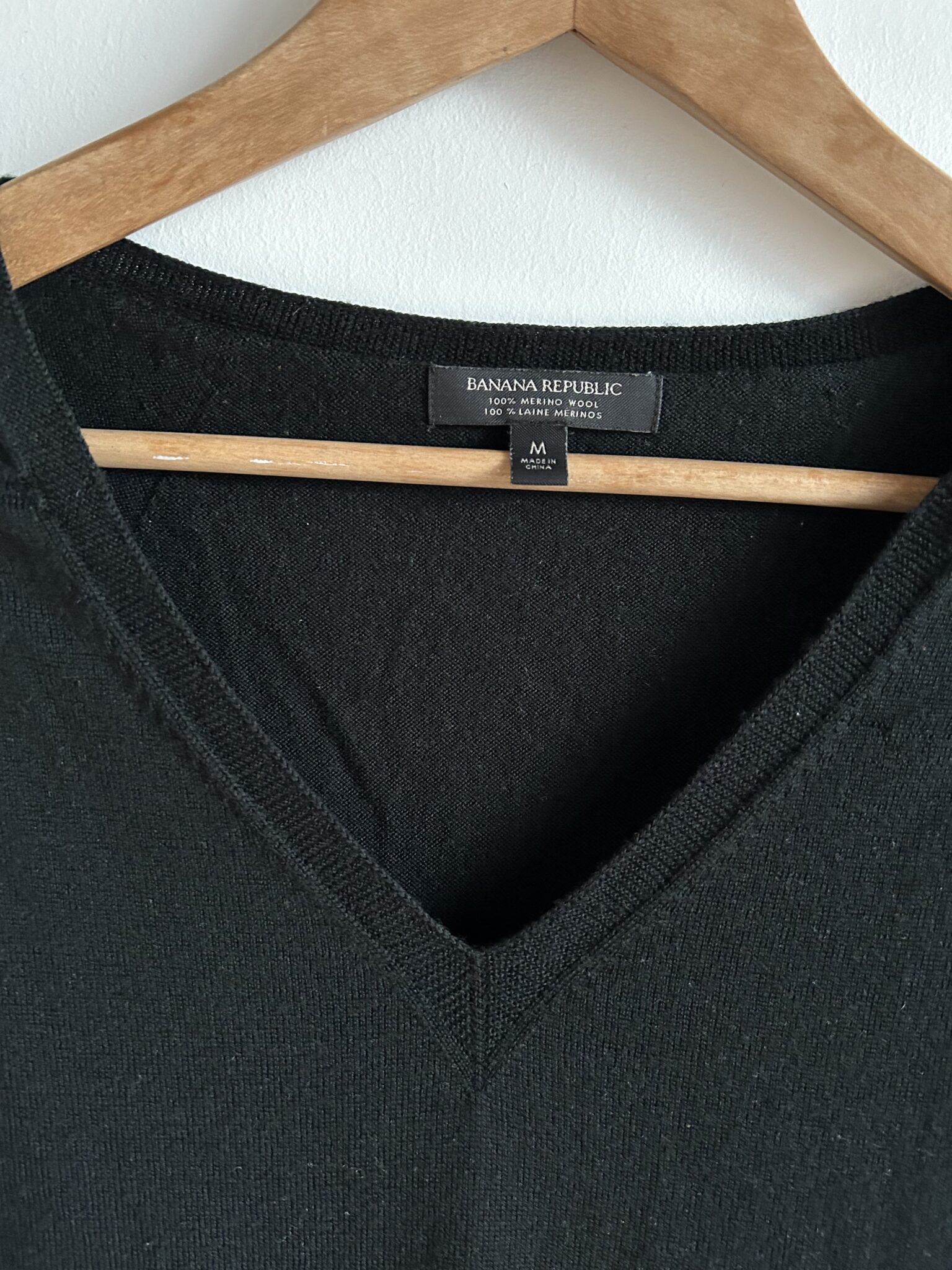 Image for Pull 100% Laine Mérinos Noir Banana Republic