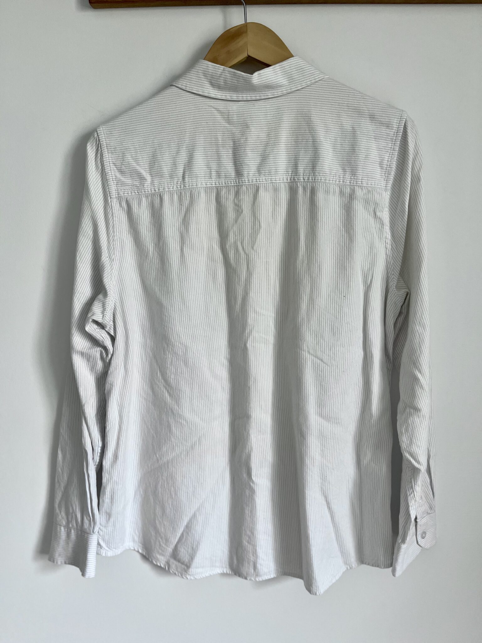 Image for 100% organic cotton shirt with fine grey stripes TWIK (XL)