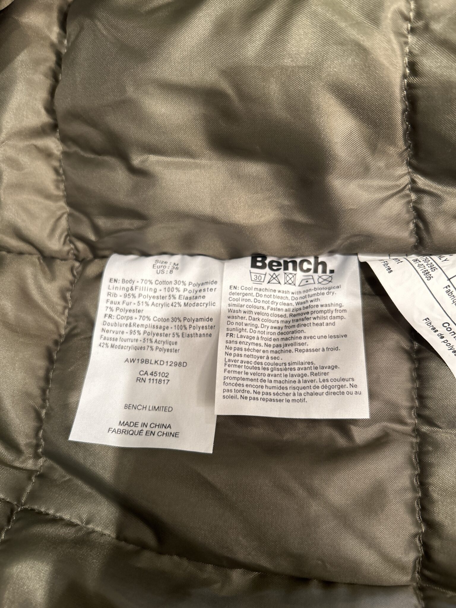 Image for Manteau d’hiver Bench
